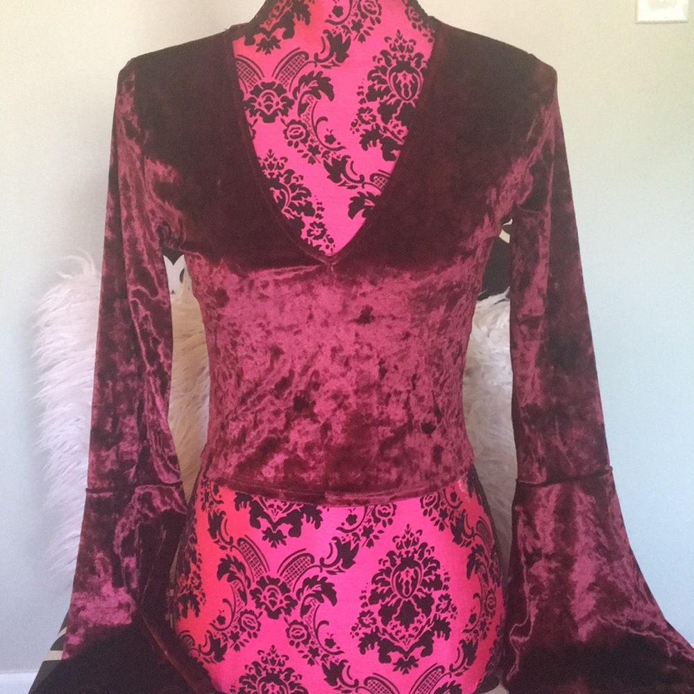 Velvet crop top. Never been worn